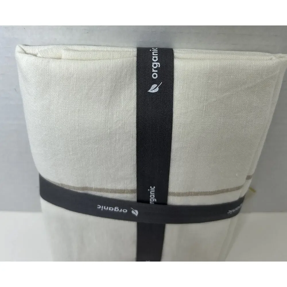 West Elm Organic Hemp + Cotton Serene Stripes Standard Pillow Sham Ivory/ Tan